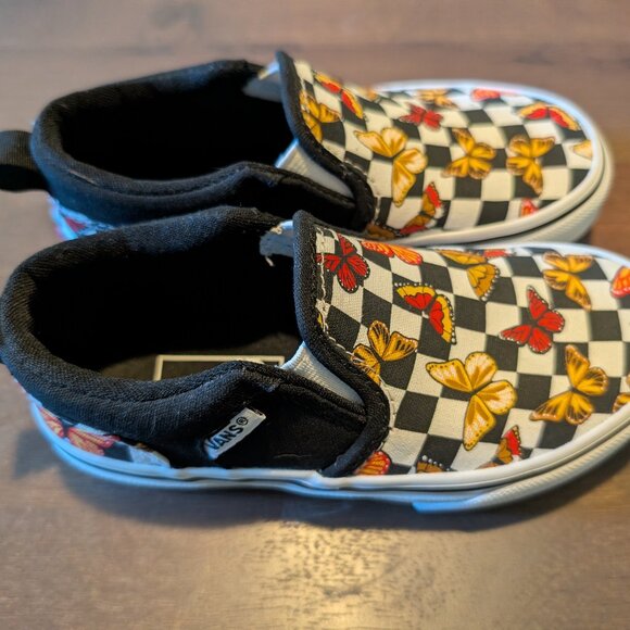 Vans Asher Butterfly Checkerboard Slip-On Shoes, Size 11 MISSY - Picture 2 of 5